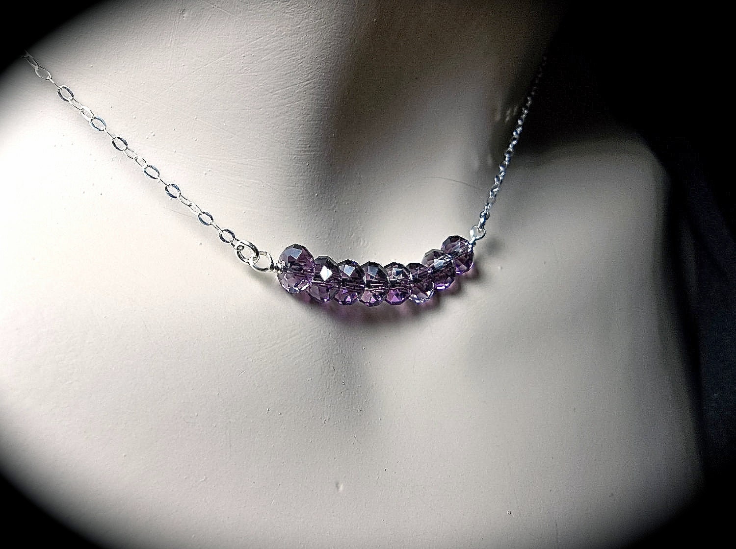 Amethyst - Carrie necklace - Purple crystal necklace - Sparkles - SJP - Bridal jewelry - Gift - Bridesmaids - February birthstone -