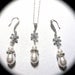 Pearl set - Snowflakes - Sterling silver - Necklace and earring set  - Winter Jewelry - Bridal jewelry - High Quality- Winter bride -