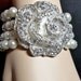 Bridal Jewelry - Rhinestone bracelet - Large - Rose - Rose Rhinestone Bracelet - Ivory pearls - The Nicole