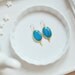bridal earrings gemstone earrings LARGE bold earrings turquoise sky blue jade stone textured gold frame statment earrings israel
