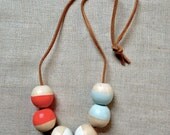Modern Geometric Wood Bead Necklace