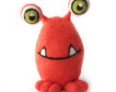 Cute Monster Needle Felted Friendly Monster Soft Sculpture Alien Ornaments