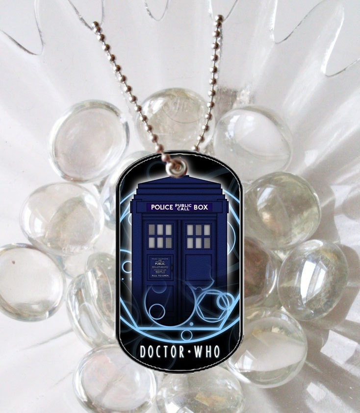 Doctor Who Tardis Dog Tag Necklace