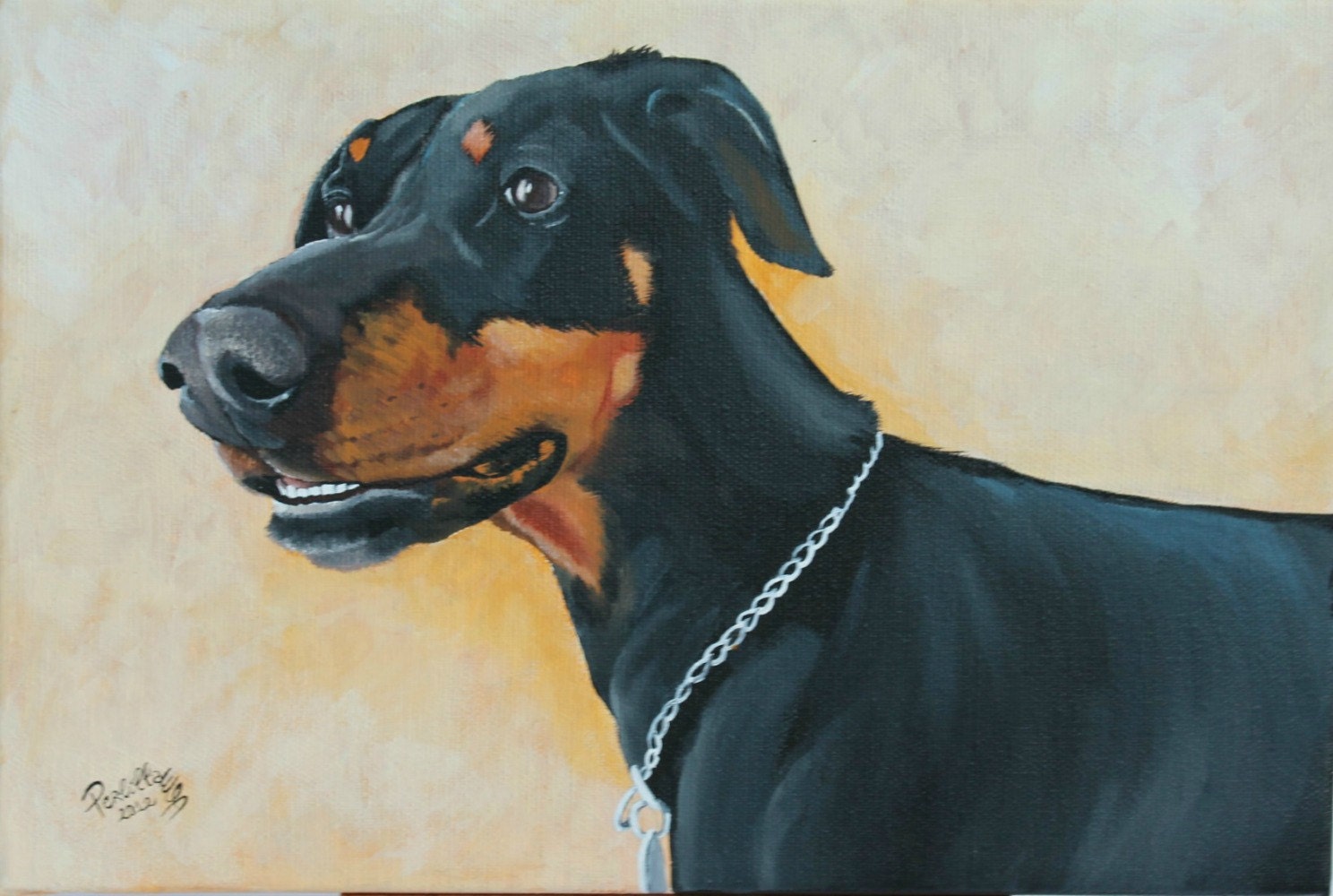 Custom pet portrait, hand painted from your photo, 8"x12" canvas