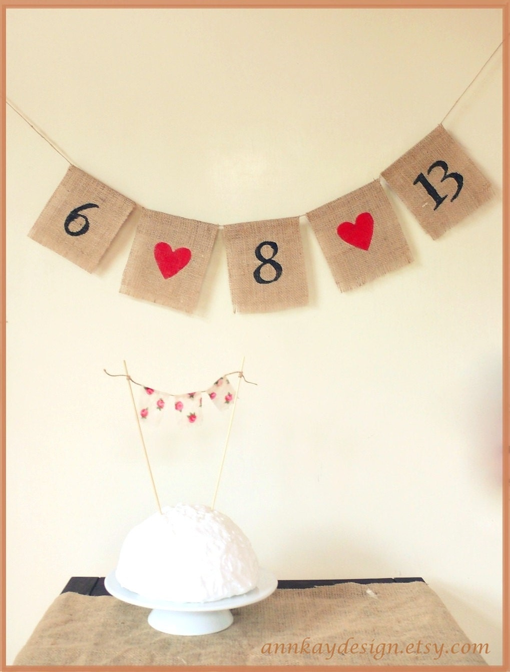 Burlap Banner Save the Date Bunting Wedding Date Engagement Photo Prop