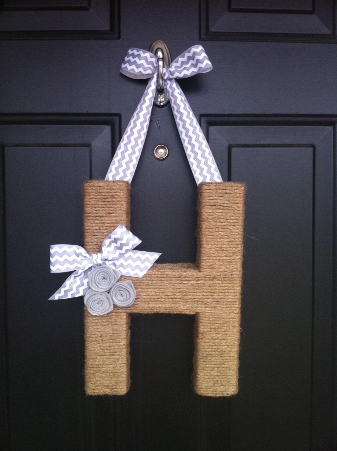 Chevron Monogram Wreath