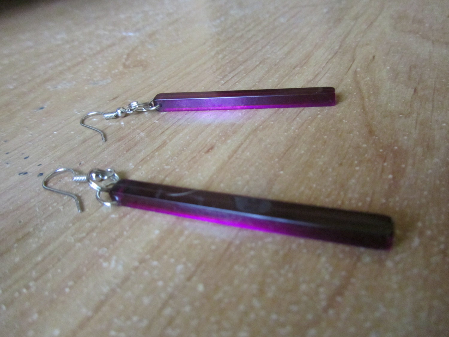 OOAK - Purple Minimalistic Earrings