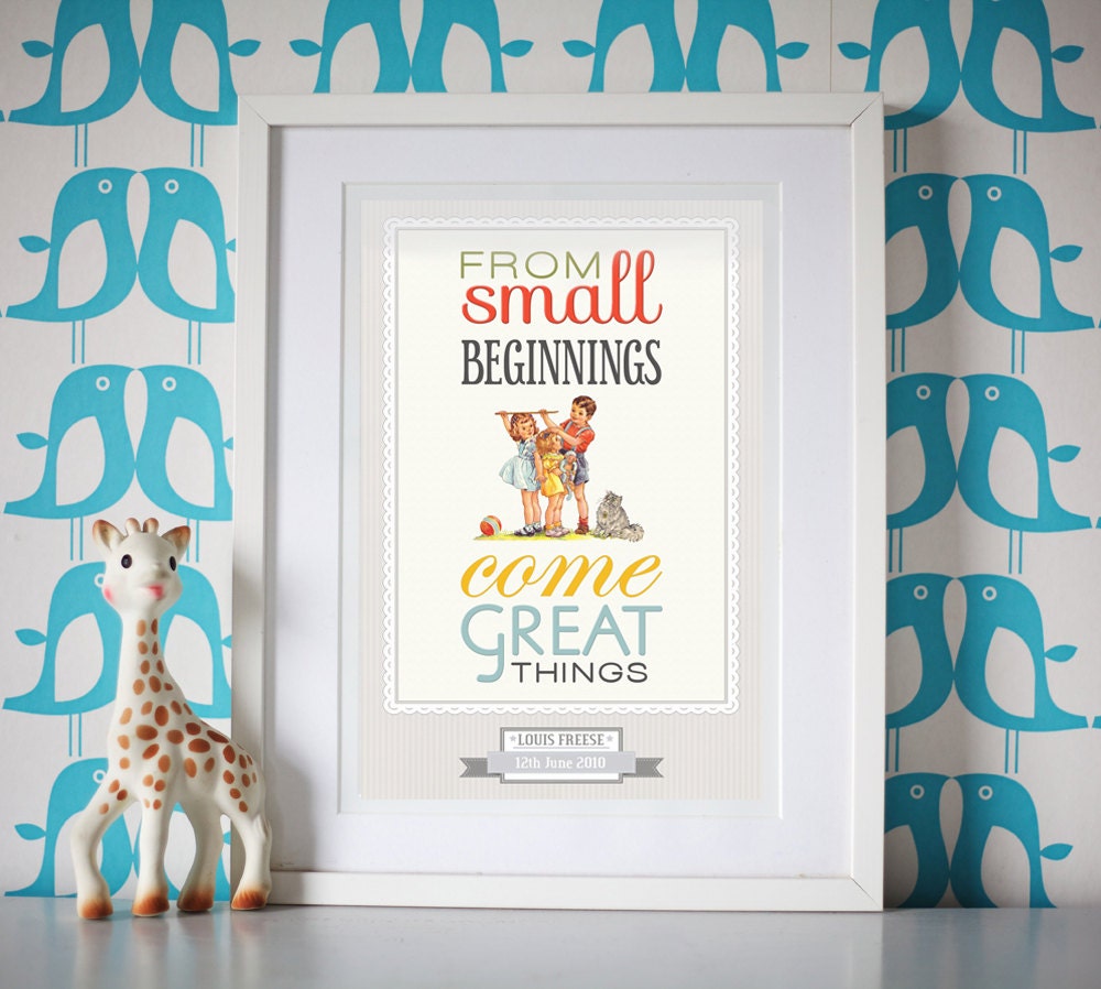 Personalized Nursery Art, Baptism, Personalized Art, Personalized Nursery Decor, Personalised Print, Christening, New Baby, Nursery Quote