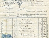 VINTAGE FRENCH INVOICE August 16 1920 Digital Collage Sheet for Cardmaking Scrapbooking Altered Art Mixed Media
