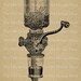 Vintage Arcade Coffee Grinder Black and White Clip Art Digital Scan Stock Image for Fabric Transfers Mixed Media Graphic Design ETC