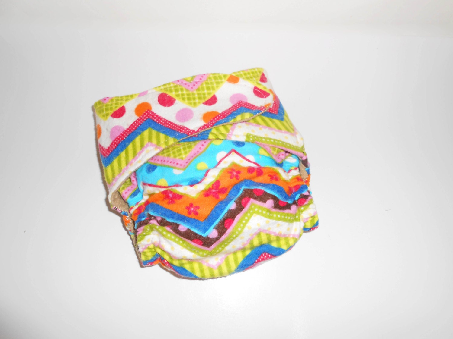 Flannel Fitted Pocket Diaper - Chevron Print - Horizontal