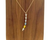 Spine Necklace in white, yellow, blue and gold // mid century jewelry // LilahV
