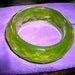 Vintage Lucite Bracelet Faceted Green Diamond Cut 1950s Bangle