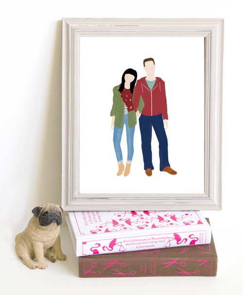 Though Very Humble : Custom Lovebirds Linked In 8x10 Portrait Illustration