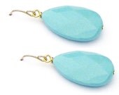 Dangle Earrings // Turquoise Blue Drop Earrings // Colorful Beaded Birthstone Jewelry // Eco-Friendly // Recycled Summer Jewelry // Gift