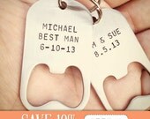 Set of 8 - GROOMSMEN GIFTS Personalized Bottle Opener Keychains - Wedding, Best Man, Groomsman