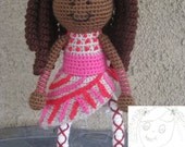 Custom Crochet Doll Vegan African American Pink Pigtails Curls Natural Black Brown Hair Plush Stuffed Toy Baby Girl Gift MADE TO ORDER
