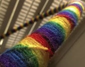 Rainbow Hula Hoop - Yarn bomb Small 32" fabric hoop wrapped in acyrlic multicolor string-wrapped