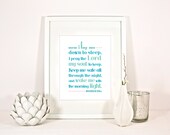 Bedtime Prayer Religious Nursery Print Wall Art or Baptism Gift - 8 x 10"