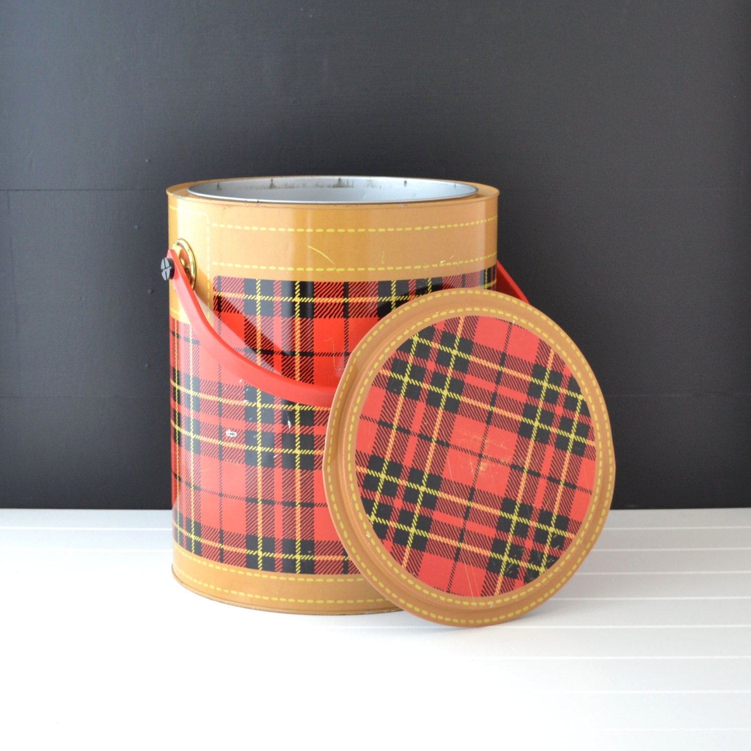 Large Skotch Kooler Retro Picnic Cooler Red Plaid by KOLORIZE