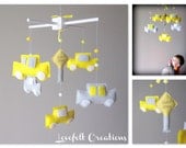 Baby Mobile -Baby Crib Mobile - Car Mobile - Yellow and Gray Mobile - Or Pick your colors :)
