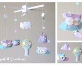 Baby Crib Mobile - Baby Mobile - Owl Mobile - Turquoise Lavender Mobile - Custom baby mobile - Pick your colors :)