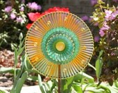 YARD art and GARDEN sculpture made with recycled glassware