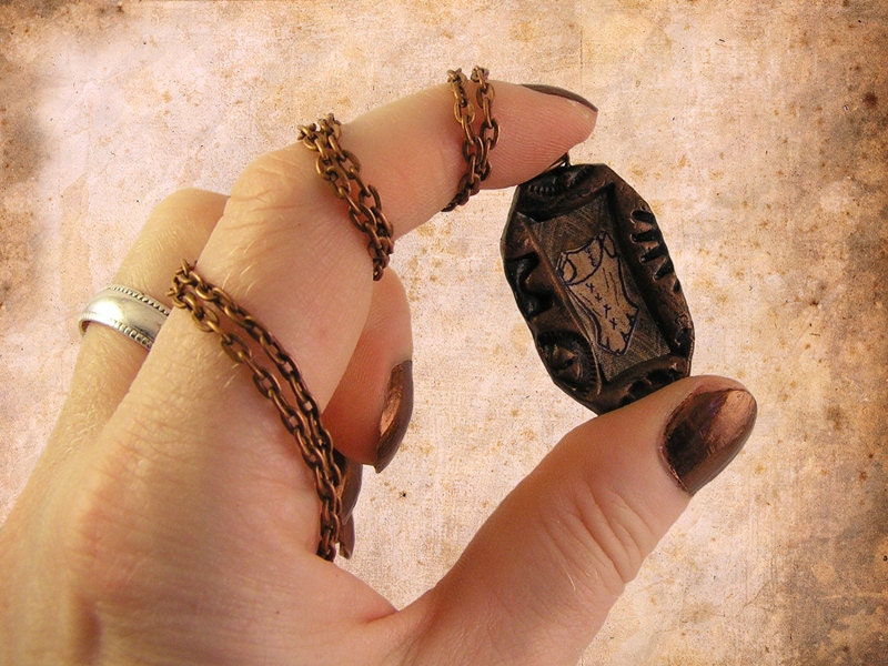 Steampunk corset pendant. Victorian style Cameo. Handmade jewelry