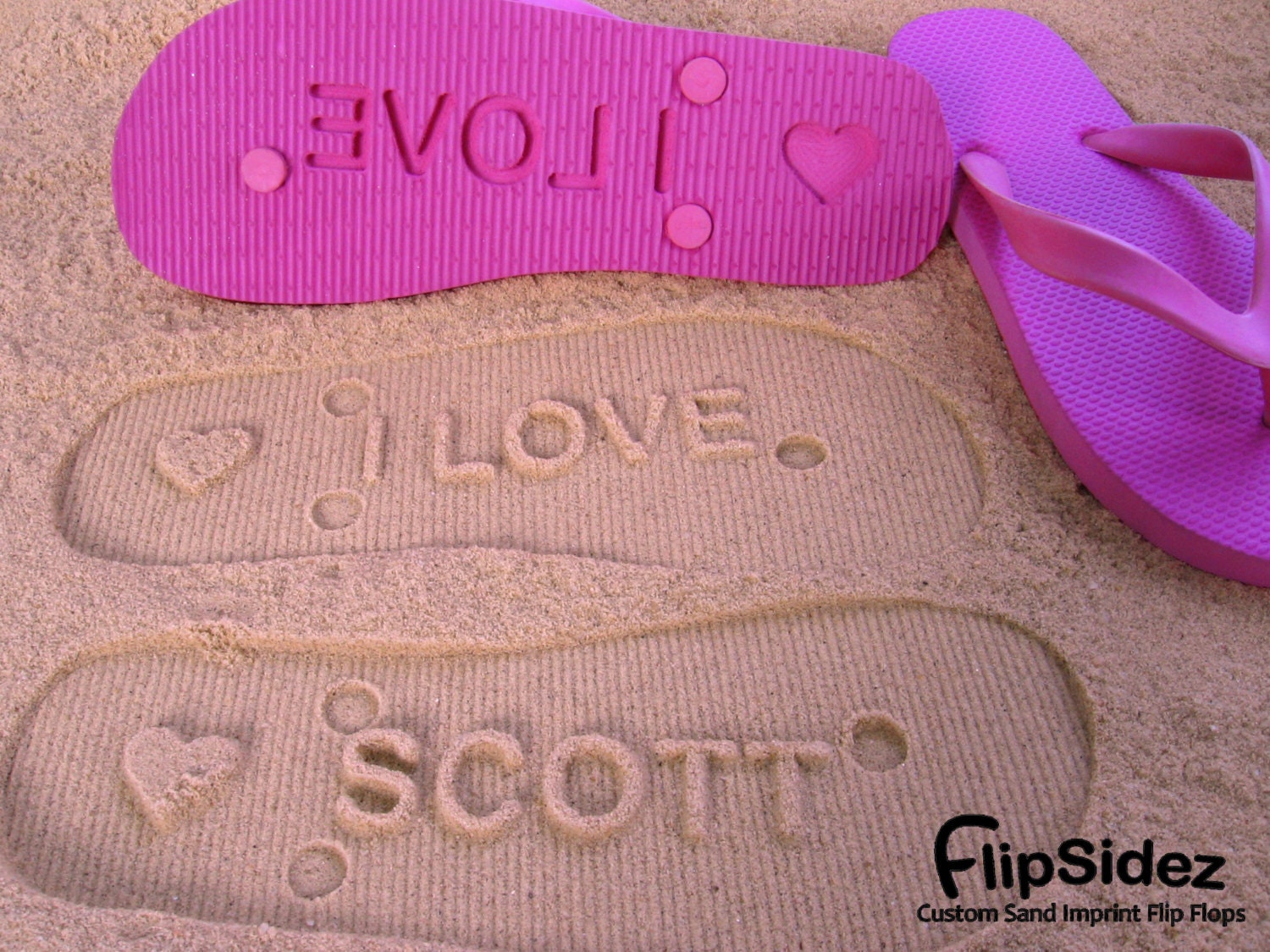 Custom Sand Imprint Flip Flops. Personalize With Your Design. No Minimum Order Quantity :)