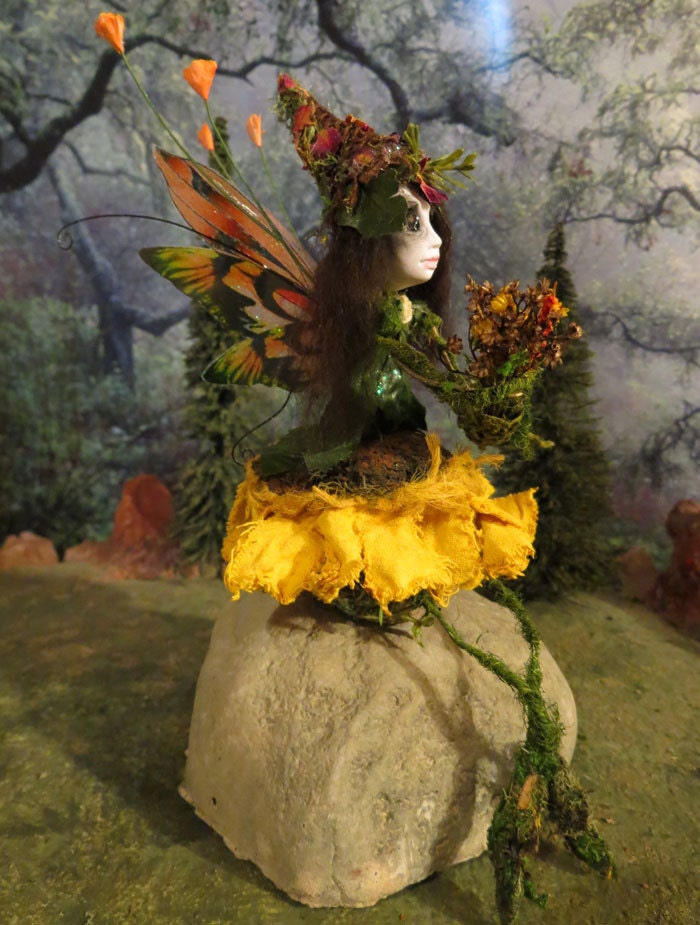 Fairy, Fantasy Faery Art Doll, Earthen Faeries, Sunny, OOAK, Woodland Fairies, Fairies, Faery
