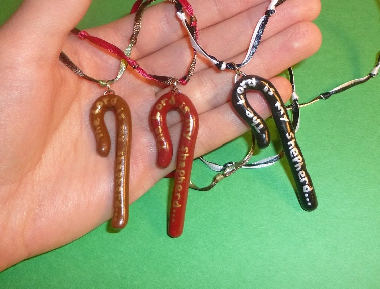 Items Similar To Psalm 23 Shepherd s Staff Necklace Hand painted 