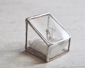 NEW Stained Glass Ring Holder - Hinged Glass Display Box - silver or copper - eco friendly - engagement