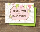 Thank You Note Cards - Camp Theme - DIY Printable