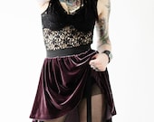 Mauve Velvet Hi Low Garter Skirt