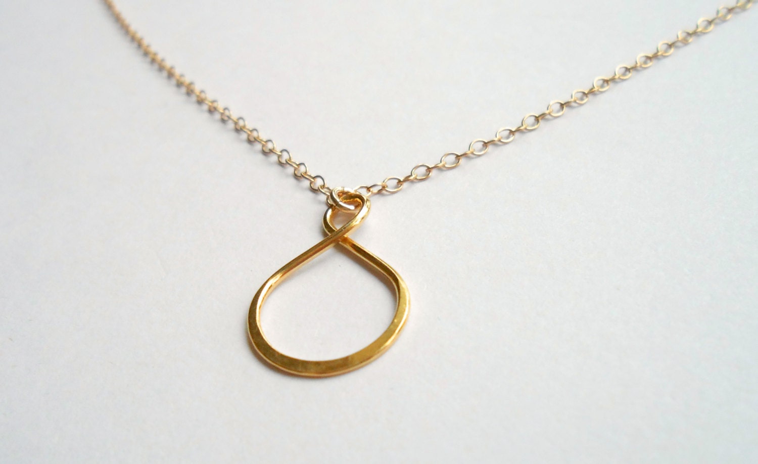 Infinity Teardrop Gold Necklace 24k Gold Vermeil - Minimal Classic Geometric Jewelry - Everyday Basics