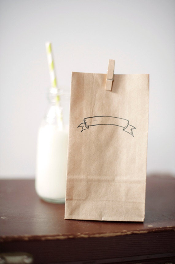 Banner Hand Stamped Kraft Lolly Bag Pk 10