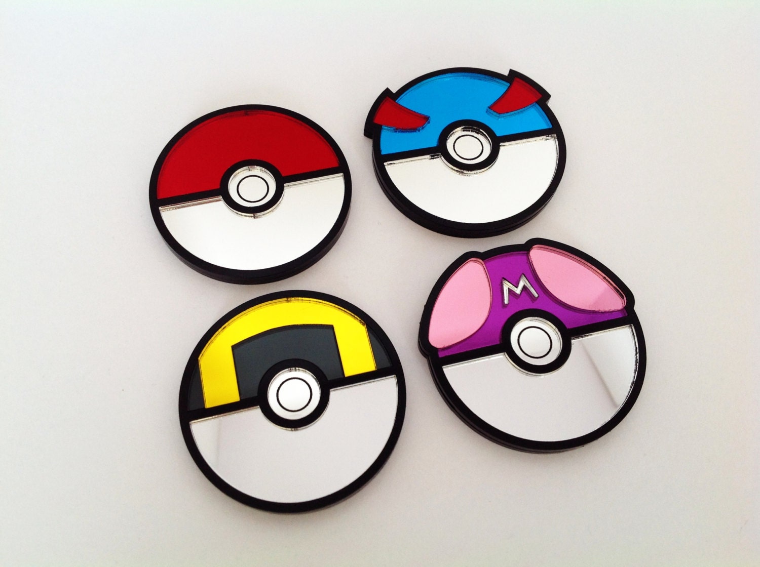 Assorted Pokeballs, 4 Styles Available - Pokemon Laser Cut