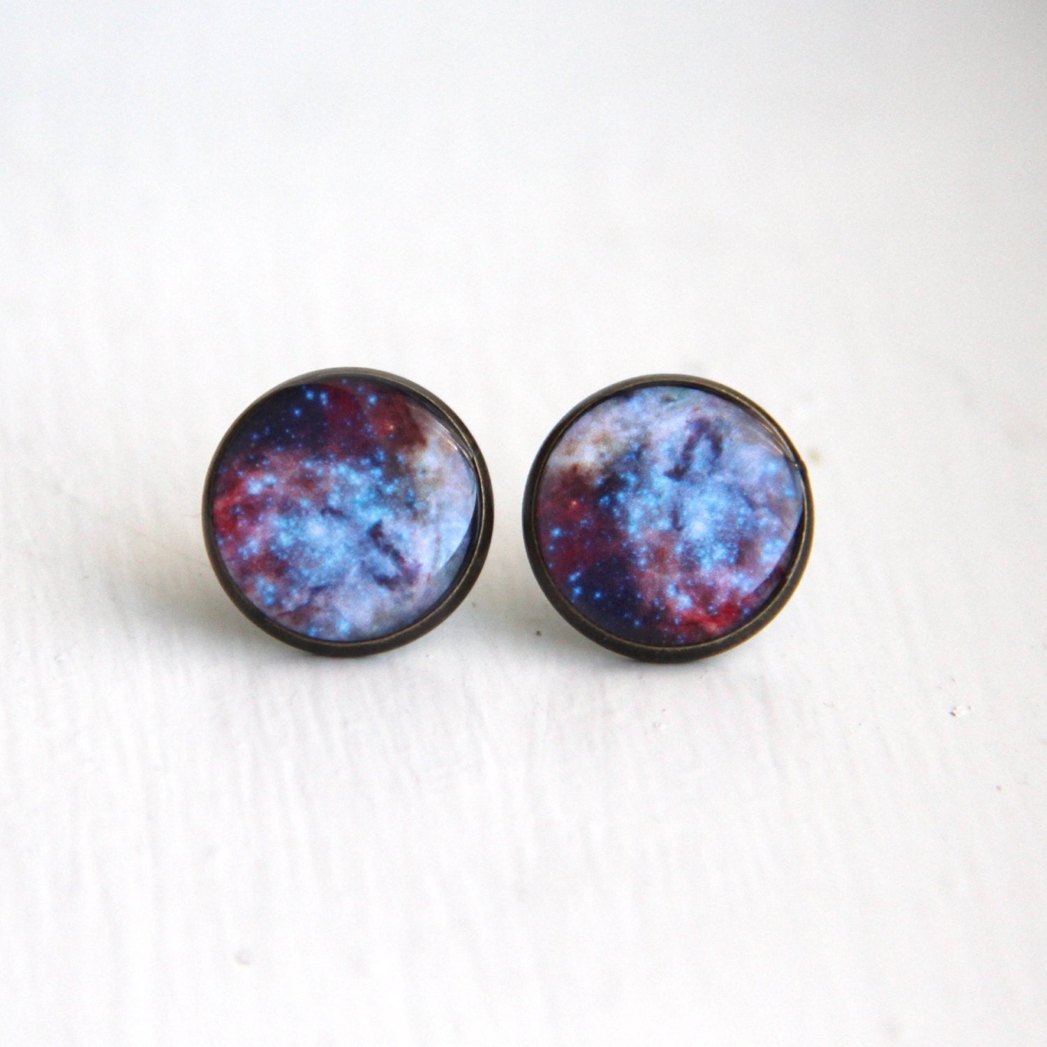 Nebula Earrings, Space Jewelry, Nerdy Stud Earrings, Astronomy, Science Jewelry