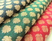 silk brocade black red green silk craft pack colorful India silk brocade 3 pieces fat quarter each
