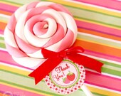 Red Pink Berry Strawberry Birthday Party - DIY PRINTABLE Favor Tag Thank You Label - Instant Download - PS803CA1h