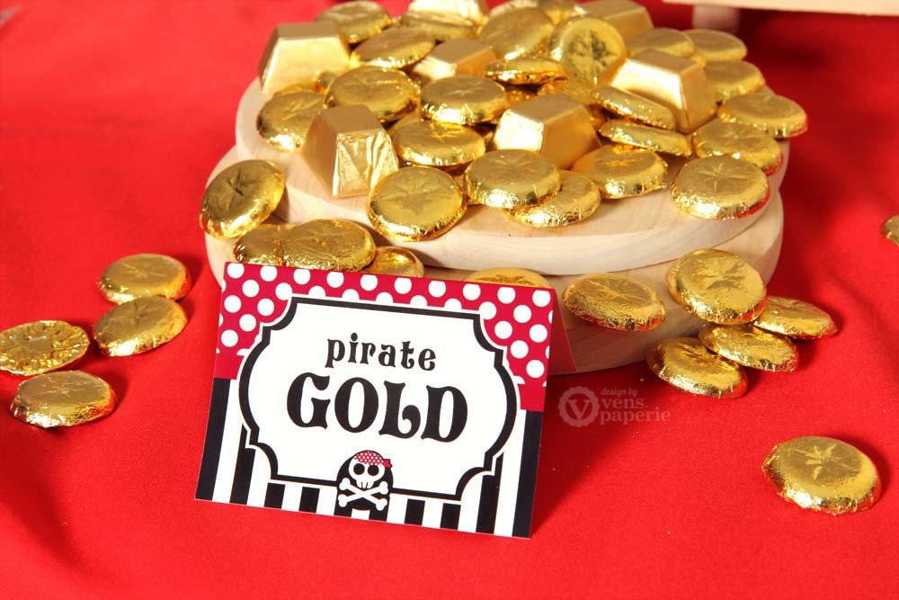 Red Pirate Birthday Party - DIY PRINTABLE BLANK Food Label - Instant Download - PS831CA1f Il_170x135