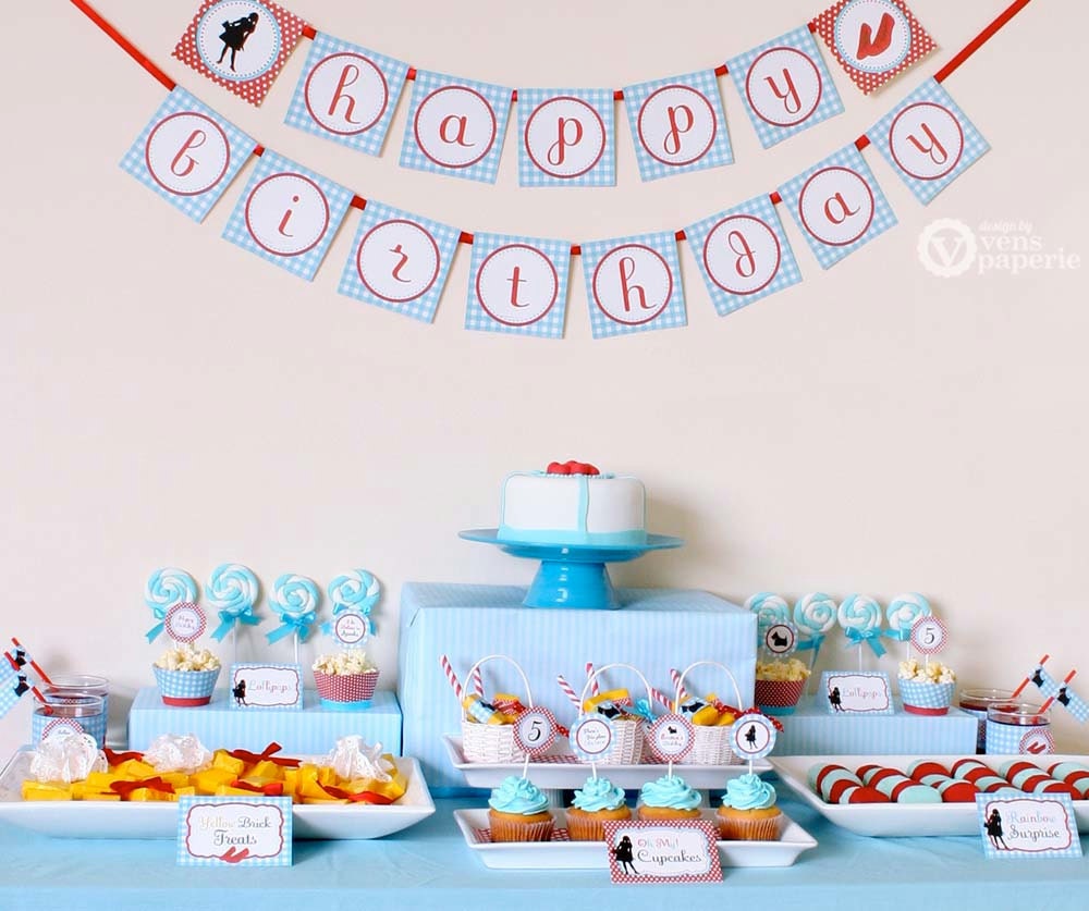 Wizard Of Oz Dorothy Birthday Party Package Personalized MINI Collection Set  - PRINTABLE DIY - PS805CA1y