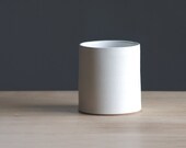 MTO white minimal cup . handmade porcelain simple modern pottery minimalist ceramic