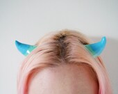 Devil Horns, Pastel Blue and Green