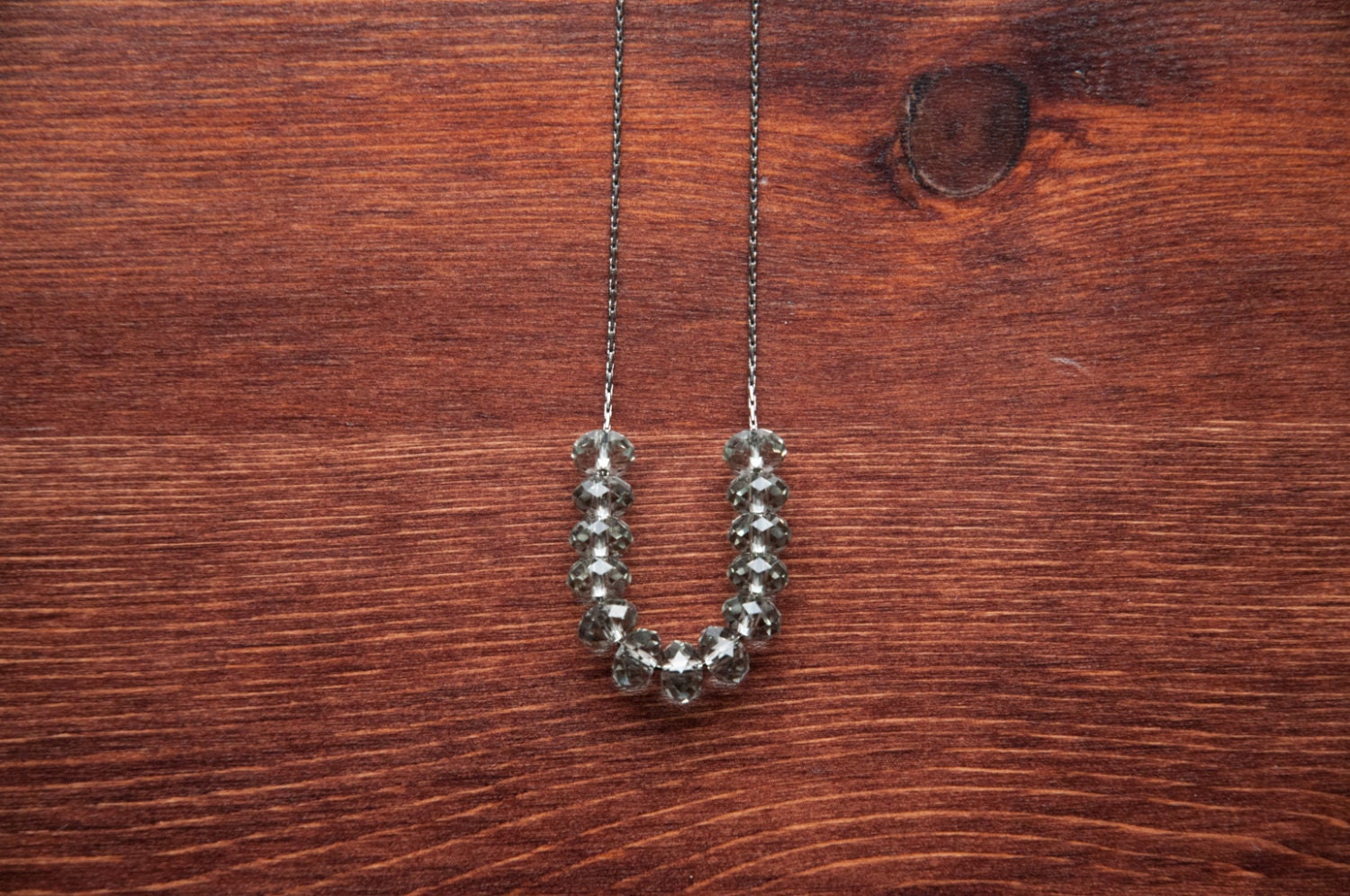 Dark 'n Sparkly Necklace - Gunmetal and Swarovski Crystal - Black Diamond