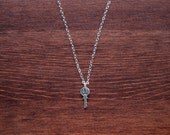 Tiny Key - Sterling Silver Charm Necklace