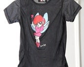 Manga Fairy 90s Patricia Field Sheer Stretchy Black Baby Tee