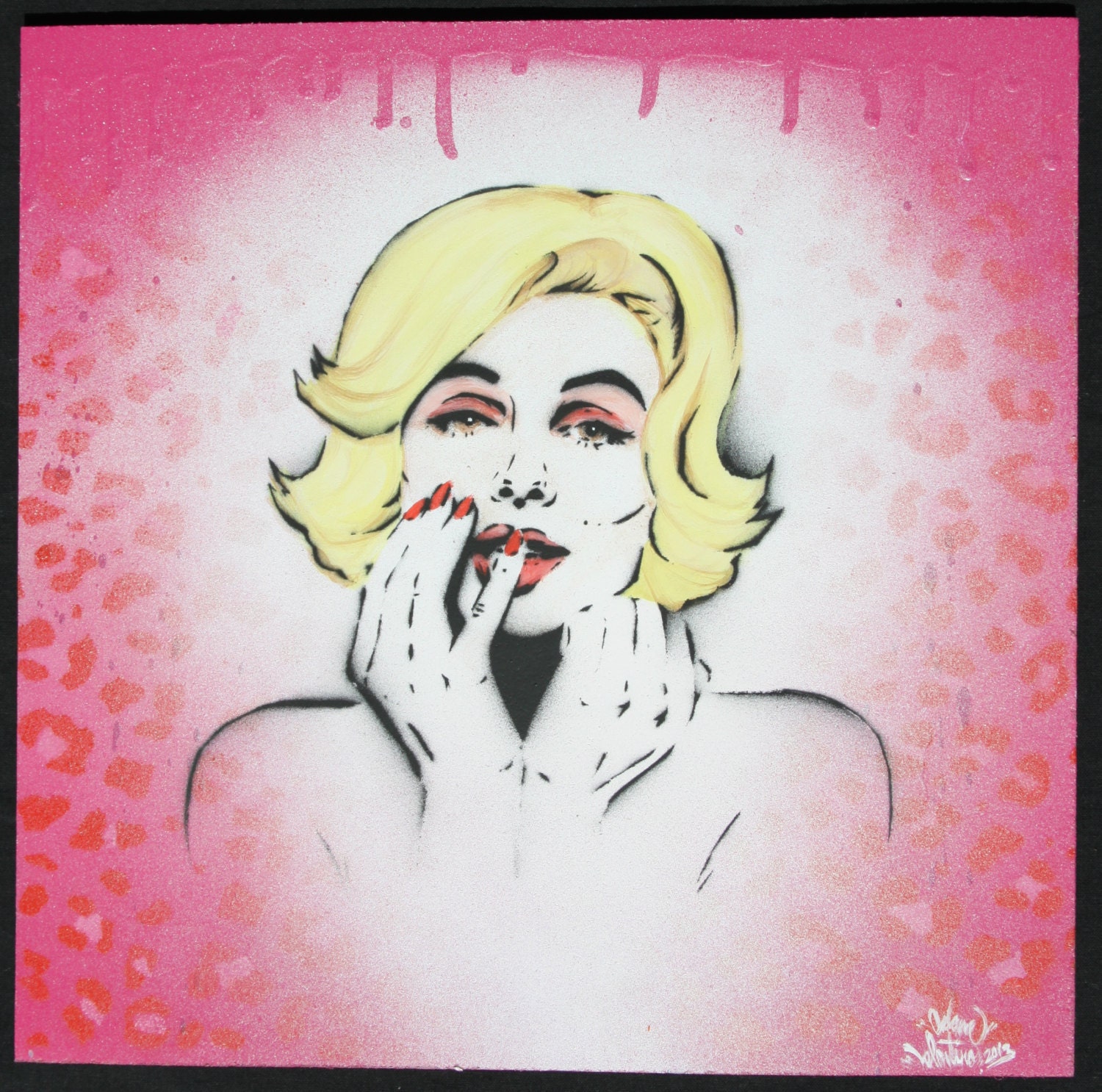 Marilyn Monroe Cheetah Stencil Art Acrylics & Spray Paint on Wood