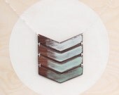Extra-Large Mint Green Ombre Wooden Chevron Necklace