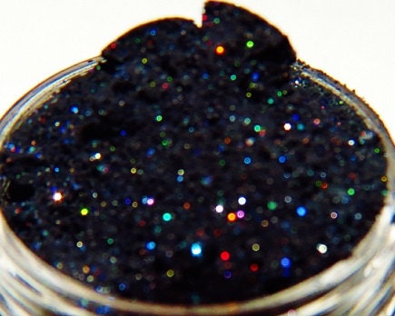 Outer Space - Carbon Black with Silver Holographic Glitter, Natural Mineral Mica, Eyeliner Makeup, Cosmetics, Cruelty Free, Earth Friendly